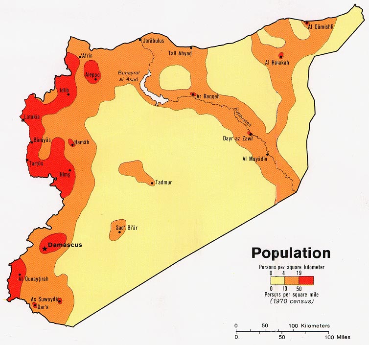 كم عدد سكان سوريا