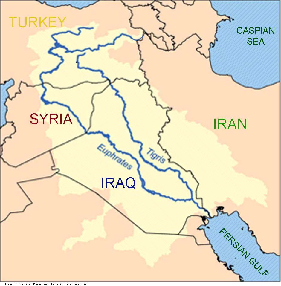 Syrie Iran_Euphrates_River_Map
